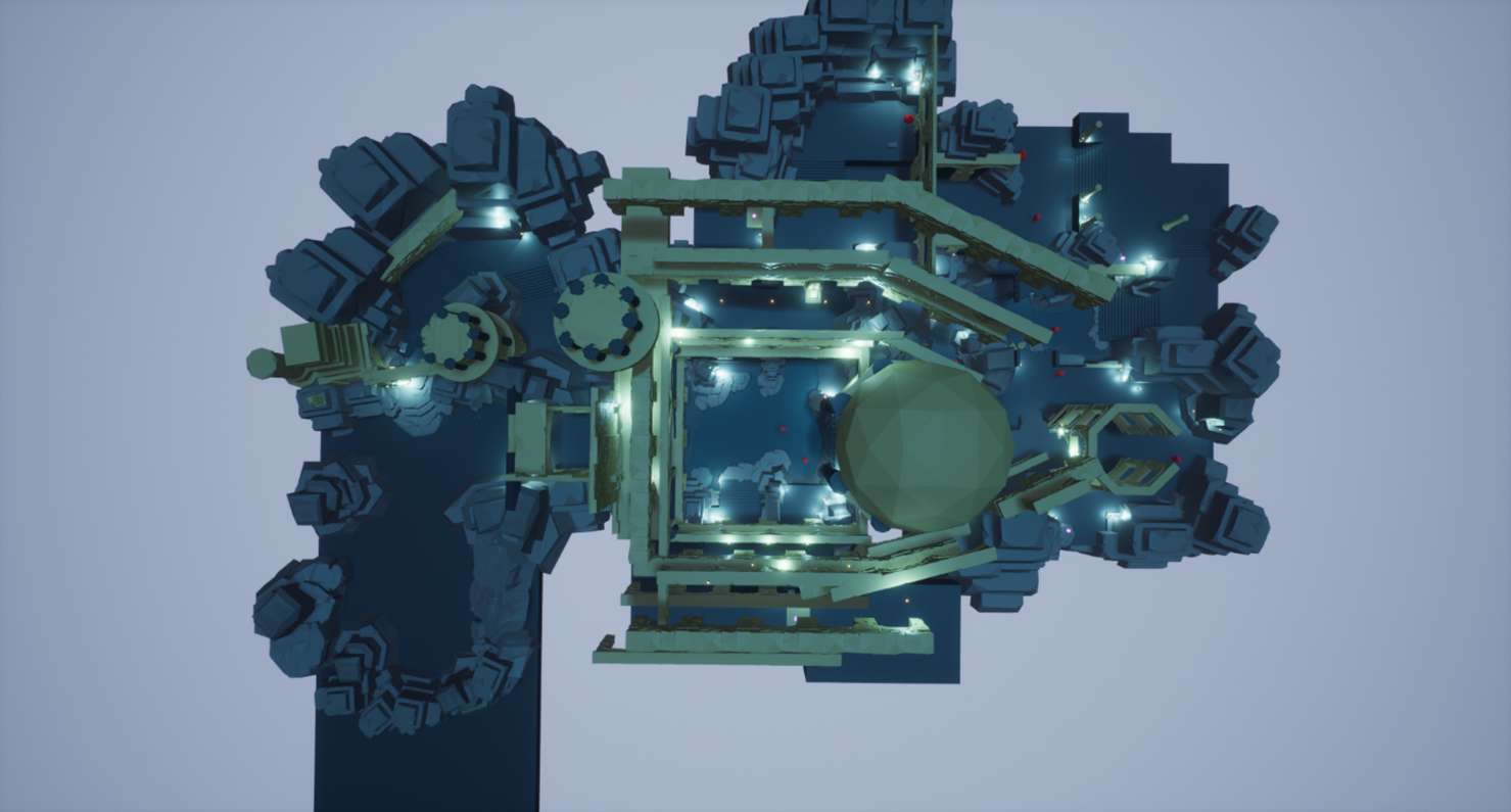 Loop Dungeon — full layout, top-down view